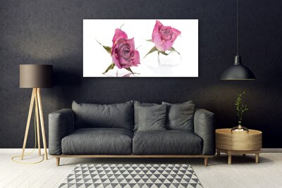 Quadro de vidro Planta de flores rosas