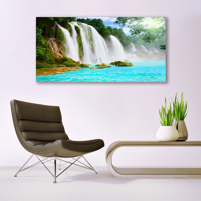 Quadro de vidro Cachoeira Lago Natureza