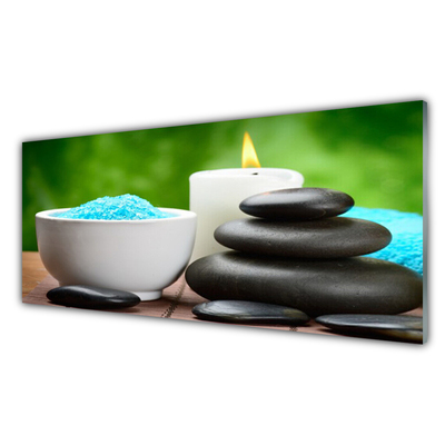 Pintura em vidro Arte com Vela de Sal