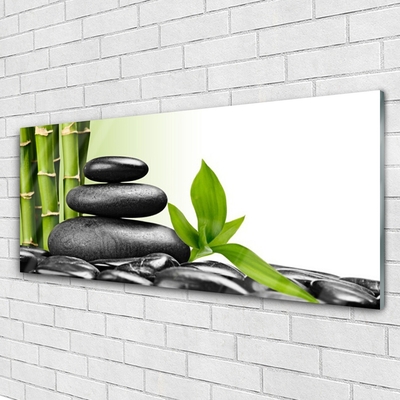 Quadro de vidro Pedras de Bambu Arte Zen