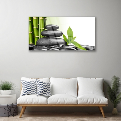 Quadro de vidro Pedras de Bambu Arte Zen