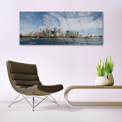 Pintura em vidro Casas City Sea Sydney