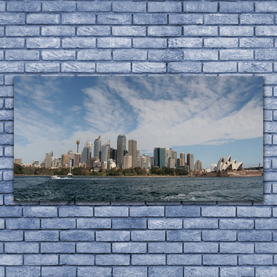 Pintura em vidro Casas City Sea Sydney