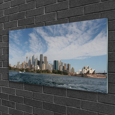 Pintura em vidro Casas City Sea Sydney
