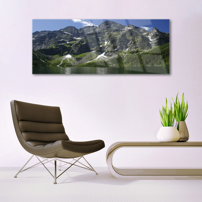 Quadro de vidro Montanhas Lago Floresta Paisagem