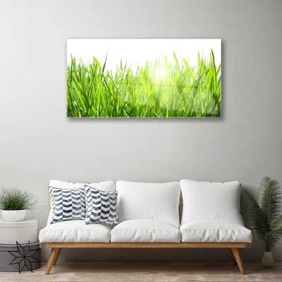 Pintura em vidro Natureza da planta grama