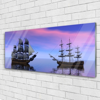 Quadro de vidro Paisagem Marinha de Barcos