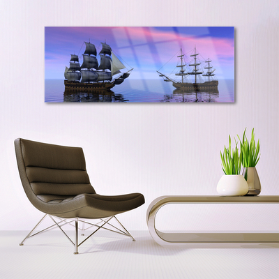 Quadro de vidro Paisagem Marinha de Barcos