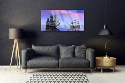Quadro de vidro Paisagem Marinha de Barcos