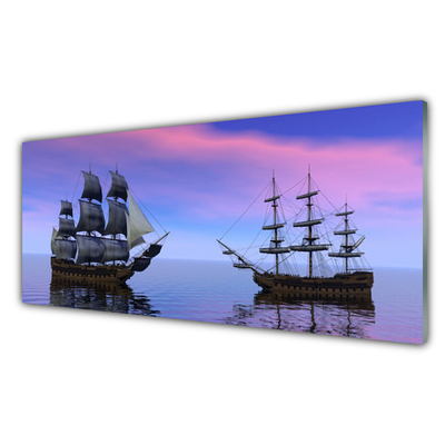 Quadro de vidro Paisagem Marinha de Barcos
