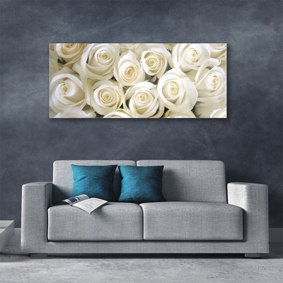 Quadro de vidro Planta de flores rosas