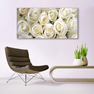 Quadro de vidro Planta de flores rosas