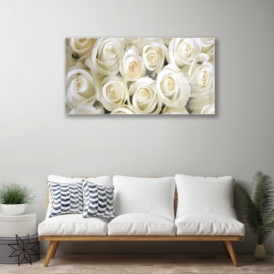 Quadro de vidro Planta de flores rosas