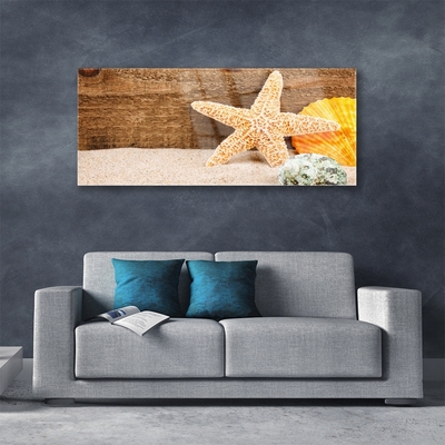 Quadro de vidro Arte de estrela do mar de areia