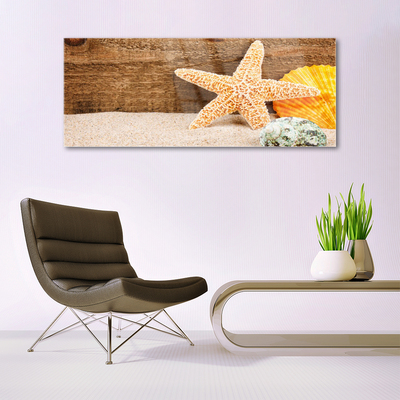 Quadro de vidro Arte de estrela do mar de areia