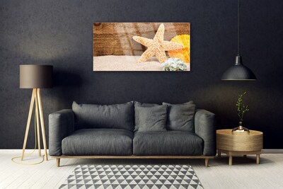 Quadro de vidro Arte de estrela do mar de areia