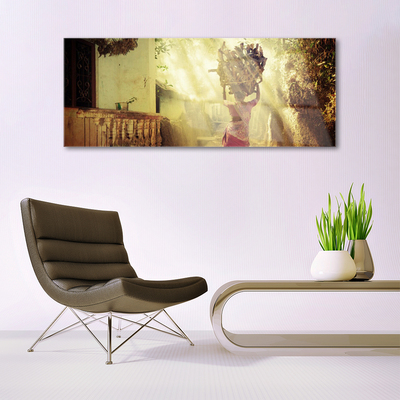 Pintura em vidro Mulher Homem Madeira