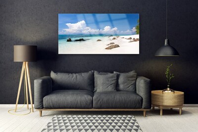 Quadro de vidro Paisagem de praia e mar