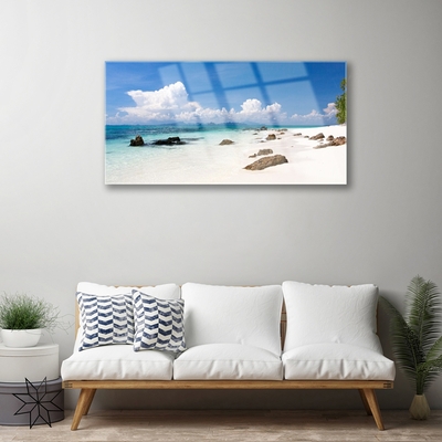 Quadro de vidro Paisagem de praia e mar