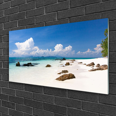 Quadro de vidro Paisagem de praia e mar