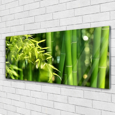 Pintura em vidro Planta de folhas de bambu