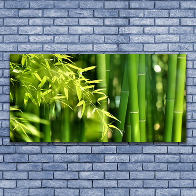 Pintura em vidro Planta de folhas de bambu
