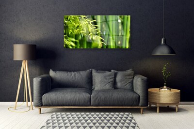 Pintura em vidro Planta de folhas de bambu