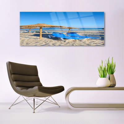 Quadro de vidro Paisagem de praia e mar