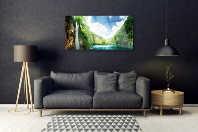 Quadro de vidro Montanha Floresta Lago Natureza