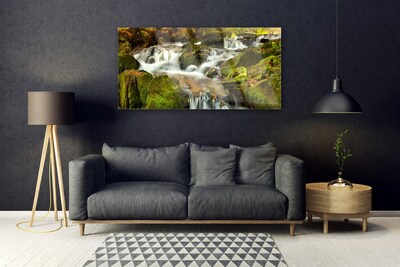 Quadro de vidro Cachoeira Nature Rocks