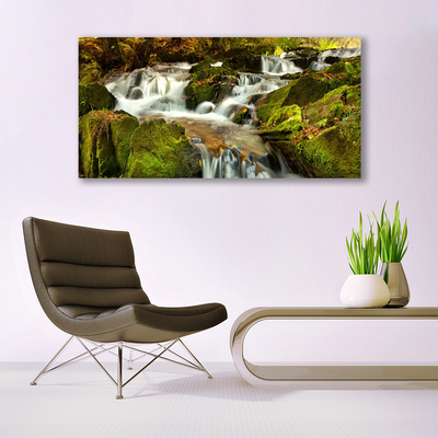 Quadro de vidro Cachoeira Nature Rocks