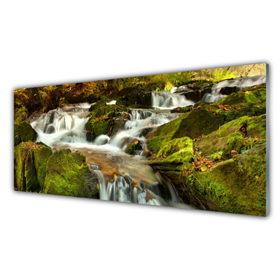 Quadro de vidro Cachoeira Nature Rocks