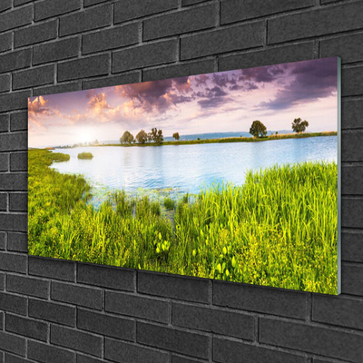 Quadro de vidro Natureza do Lago Grass