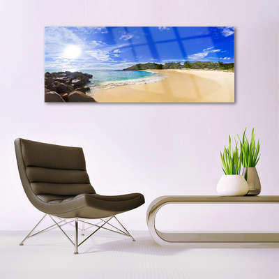 Quadro de vidro Paisagem de praia, mar e sol