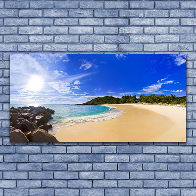 Quadro de vidro Paisagem de praia, mar e sol