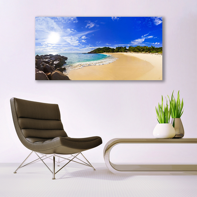 Quadro de vidro Paisagem de praia, mar e sol