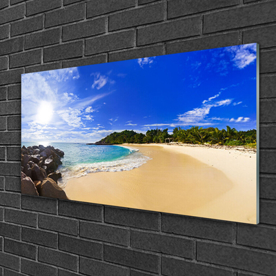 Quadro de vidro Paisagem de praia, mar e sol