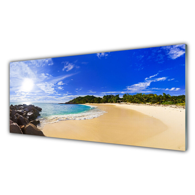 Quadro de vidro Paisagem de praia, mar e sol