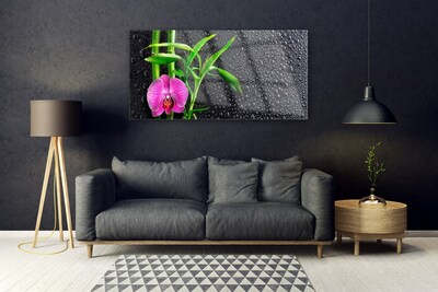 Pintura em vidro Gotas de flores de bambu