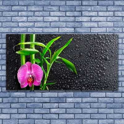 Pintura em vidro Gotas de flores de bambu