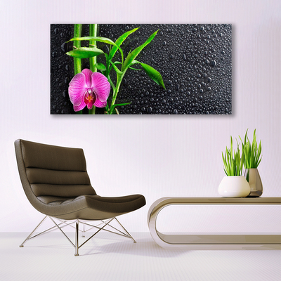 Pintura em vidro Gotas de flores de bambu