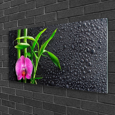 Pintura em vidro Gotas de flores de bambu