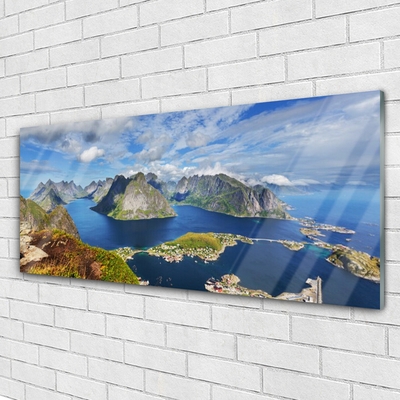 Quadro de vidro Montanhas Mar Baía Paisagem