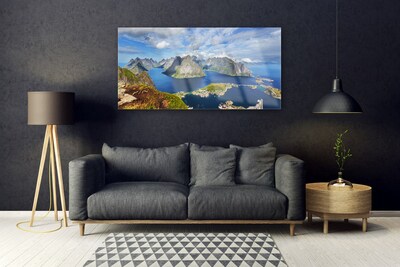 Quadro de vidro Montanhas Mar Baía Paisagem