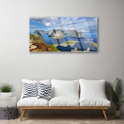 Quadro de vidro Montanhas Mar Baía Paisagem