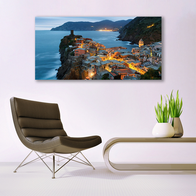 Quadro de vidro Paisagem das Montanhas da Cidade do Mar