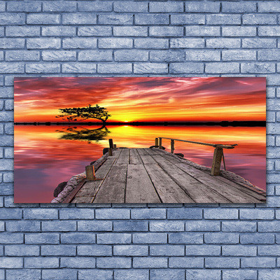 Pintura em vidro Arquitetura do Pier Lake