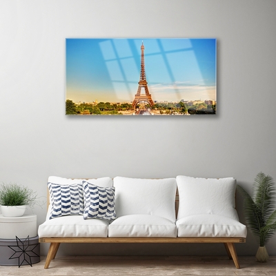 Quadro de vidro Torre Eiffel Cidade de Paris