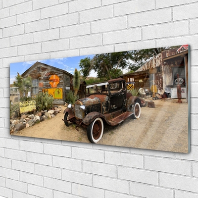 Pintura em vidro Arquitetura de carros antigos