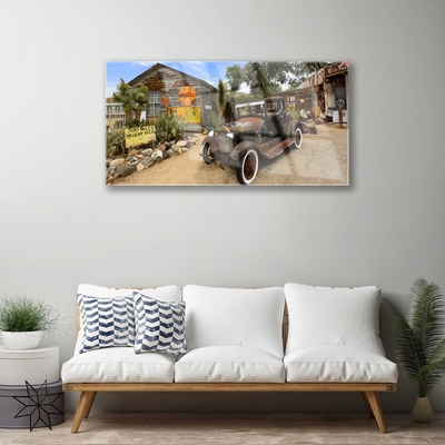 Pintura em vidro Arquitetura de carros antigos